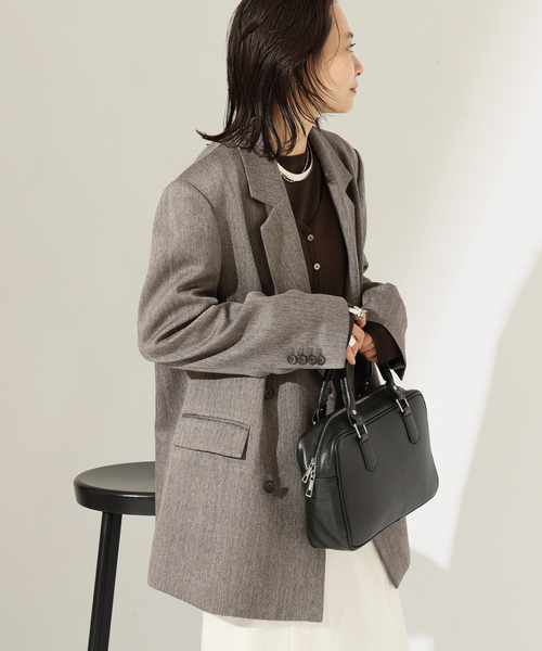 JOURNAL STANDARD(ジャーナルスタンダード)の「SATIN TWEED ジャケット(テーラードジャケット・レディース・ブラック系その他/ブラウン・FREE)」の20枚目の写真