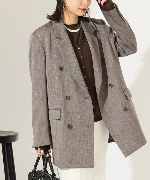 JOURNAL STANDARD(ジャーナルスタンダード)の「SATIN TWEED ジャケット(テーラードジャケット・レディース・ブラック系その他/ブラウン・FREE)」の21枚目の写真