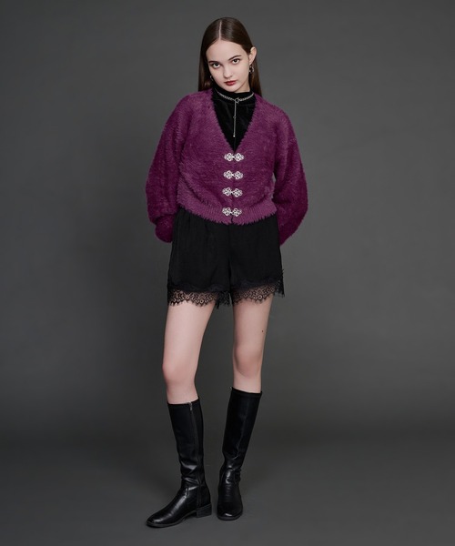 Ellno de Mavie(エルノデメヴィ)の「レースドッキングショートパンツ(その他パンツ・レディース・ブラック/グリーン・FREE)」の5枚目の写真