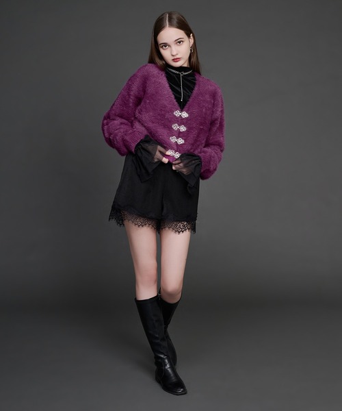Ellno de Mavie(エルノデメヴィ)の「レースドッキングショートパンツ(その他パンツ・レディース・ブラック/グリーン・FREE)」の7枚目の写真