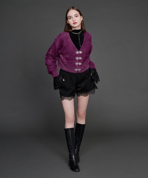 Ellno de Mavie(エルノデメヴィ)の「レースドッキングショートパンツ(その他パンツ・レディース・ブラック/グリーン・FREE)」の9枚目の写真