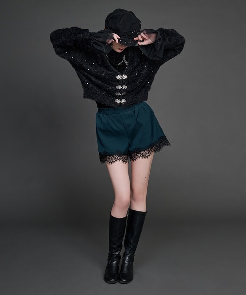 Ellno de Mavie(エルノデメヴィ)の「レースドッキングショートパンツ(その他パンツ・レディース・ブラック/グリーン・FREE)」の17枚目の写真