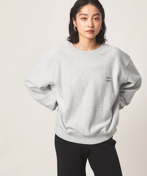 CITEN（シテン）の「＜CITEN＞ユルショートスウェット（スウェット・レディース・ワイン/ブラック/ライトグレー・M/S）」の2枚目の写真