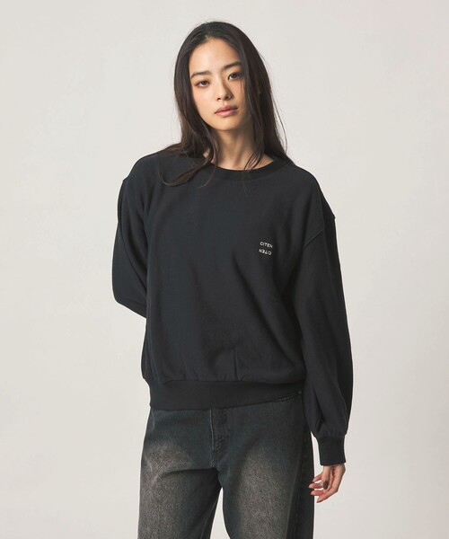 CITEN（シテン）の「＜CITEN＞ユルショートスウェット（スウェット・レディース・ワイン/ブラック/ライトグレー・M/S）」の6枚目の写真