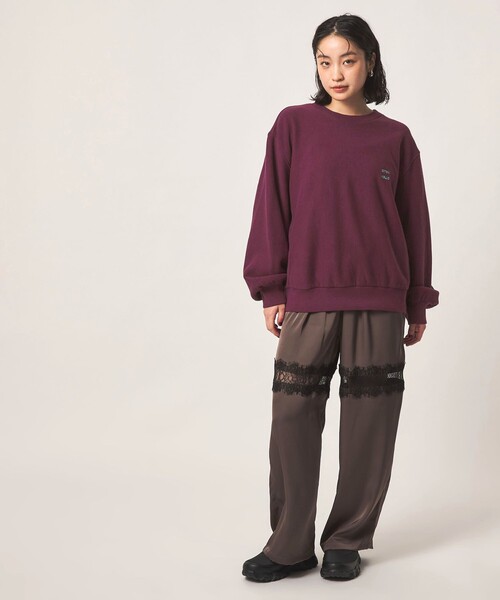 CITEN（シテン）の「＜CITEN＞ユルショートスウェット（スウェット・レディース・ワイン/ブラック/ライトグレー・M/S）」の9枚目の写真
