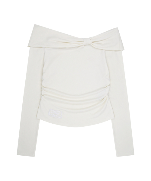 ILLIGO(イリゴ)の「ボウオフショルダー ロングスリーブ ホワイト(Tシャツ/カットソー・レディース・その他・OS)」の4枚目の写真