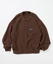 限定展開 リラックスフィット ワンポイントロゴ POLO ニット