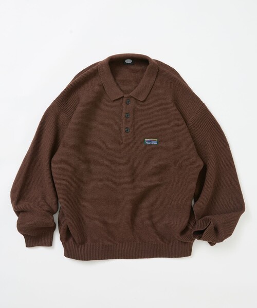 FREAK'S STORE(フリークスストア)の「限定展開 リラックスフィット ワンポイントロゴ POLO ニット(ニット/セーター・メンズ・チャコールグレー/ブラウン/ネイビー/ブラック・SMALL/MEDIUM/LARGE)」の20枚目の写真