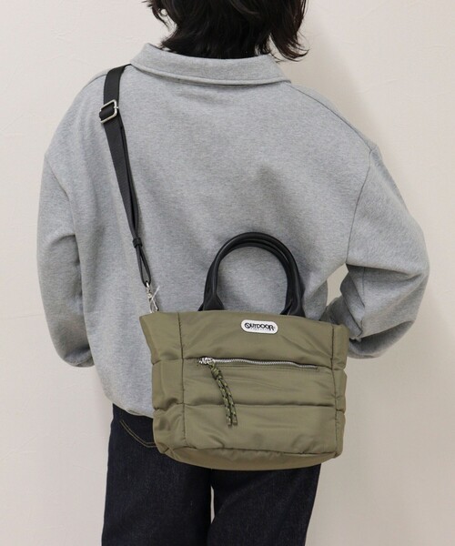 OUTDOOR PRODUCTS（アウトドアプロダクツ）の「【OUTDOOR PRODUCTS】ボンディングトートバッグ（トートバッグ・レディース・オリーブ/ブラック・FREE）」の3枚目の写真
