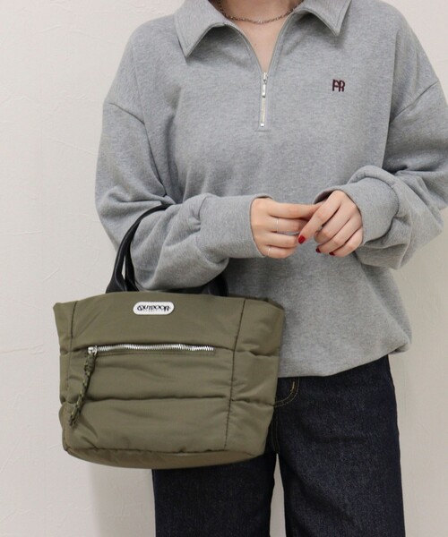 OUTDOOR PRODUCTS（アウトドアプロダクツ）の「【OUTDOOR PRODUCTS】ボンディングトートバッグ（トートバッグ・レディース・オリーブ/ブラック・FREE）」の4枚目の写真