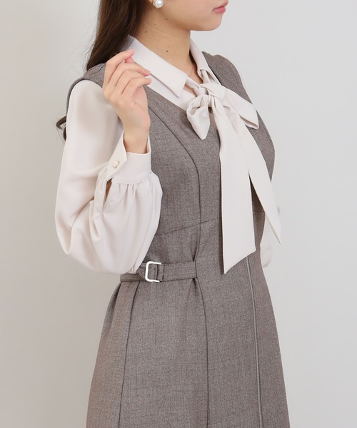 ASTORIA ODIER(アストリアオディール)の「フロントジップジャンスカ(ワンピース/ロング/フレアシルエット/ウエスト調整)(ジャンパースカート・レディース・ブラック/ブラウン/ライトグレー・MEDIUM)」の9枚目の写真