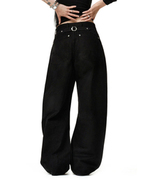 Cinchback バレルワイドレッグパンツ DCWPT022BLACK