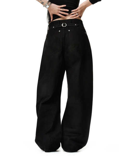 DECET WOMEN(デケット ウーマン)の「Cinchback バレルワイドレッグパンツ DCWPT022BLACK(その他パンツ・レディース・その他・X-SMALL/LARGE/MEDIUM/SMALL)」の3枚目の写真