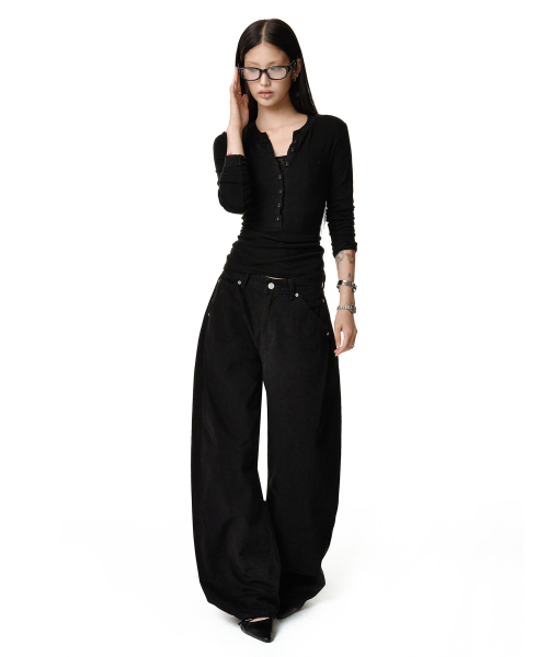 DECET WOMEN(デケット ウーマン)の「Cinchback バレルワイドレッグパンツ DCWPT022BLACK(その他パンツ・レディース・その他・X-SMALL/LARGE/MEDIUM/SMALL)」の5枚目の写真