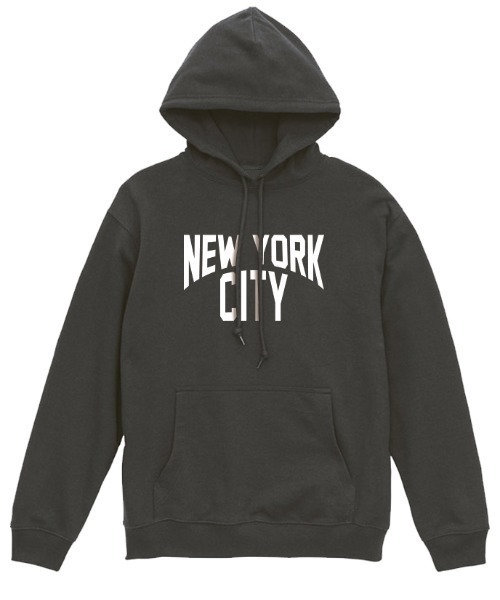 Ol' Basics（オールベーシックス）の「Ol' Basics（オール・ベーシックス） プルパーカー スウェット NEW YORK CITY ロゴ プリント 裏毛 トップス レディース ユニセックス（パーカー・レディース・ミックスグレー/スミクロ/ホワイト/ブラック・S）」の3枚目の写真