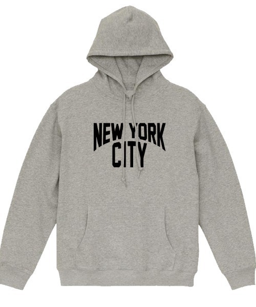 Ol' Basics（オールベーシックス）の「Ol' Basics（オール・ベーシックス） プルパーカー スウェット NEW YORK CITY ロゴ プリント 裏毛 トップス レディース ユニセックス（パーカー・レディース・ミックスグレー/スミクロ/ホワイト/ブラック・S）」の4枚目の写真