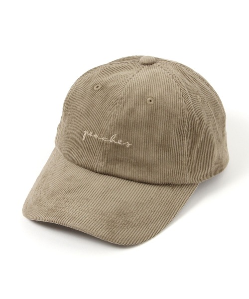 GLOBAL WORK（グローバルワーク）の「UVコーデュロイロゴCAP/1060327（キャップ・レディース・レッド/ベージュ/ダークブラウン・FREE）」の3枚目の写真