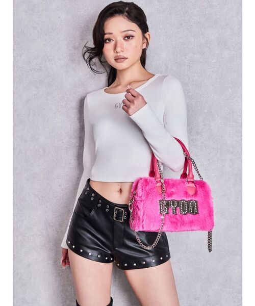 GYDA(ジェイダ)の「GYDA bijou fluffyトップス(Tシャツ/カットソー・レディース・オフホワイト/ブラック/チャコールグレー・FREE)」の22枚目の写真