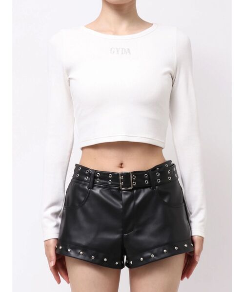 GYDA(ジェイダ)の「GYDA bijou fluffyトップス(Tシャツ/カットソー・レディース・オフホワイト/ブラック/チャコールグレー・FREE)」の14枚目の写真