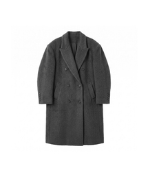 [Premium]Suri-alpaca basic long coat [Charcoal]