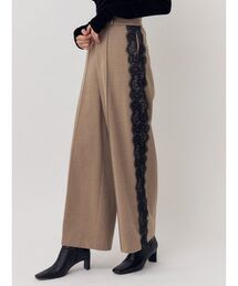サイドレースワイドパンツ