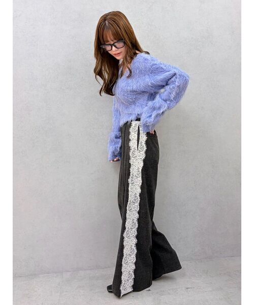 LAGUNAMOON（ラグナムーン）の「サイドレースワイドパンツ（その他パンツ・レディース・チャコールグレー/ベージュ・MEDIUM/SMALL）」の18枚目の写真