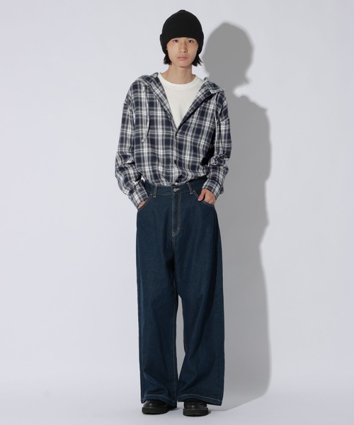 LAKOLE(ラコレ)の「フードチェック長袖シャツ / 1068013(シャツ/ブラウス・メンズ・ネイビー/ホワイト/サックスブルー・MEDIUM/LARGE)」の16枚目の写真