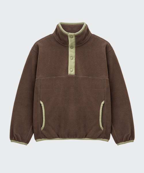 MUSINSA STANDARD KIDS（ムシンサスタンダードキッズ）の「ポーラフリーススナッププルオーバー[ブラウン]（ブルゾン・レディース・その他・120/130/140/150/160）」の3枚目の写真