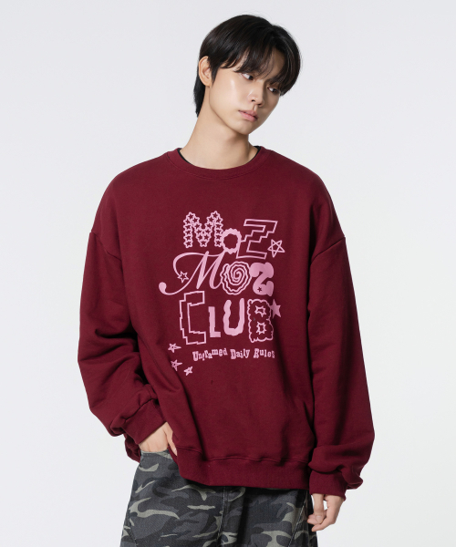 MOZMOZ(モズモズ)の「デイリー ノイズ スウェット バーガンディ(スウェット・レディース・バーガンディー・LARGE/X-LARGE/XXL)」の2枚目の写真
