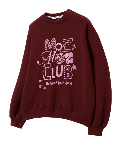 MOZMOZ(モズモズ)の「デイリー ノイズ スウェット バーガンディ(スウェット・レディース・バーガンディー・LARGE/X-LARGE/XXL)」の4枚目の写真
