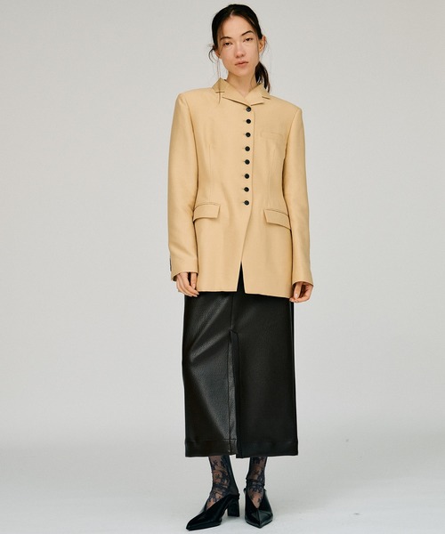 PRANK PROJECT(プランクプロジェクト)の「【2026Winter Pre-Order】ベルトコンビフェイクレザーマキシスカート / Belt Combo Fake Leather Maxi Skirt(スカート・レディース・ブラウン/ブラック・36/38)」の5枚目の写真