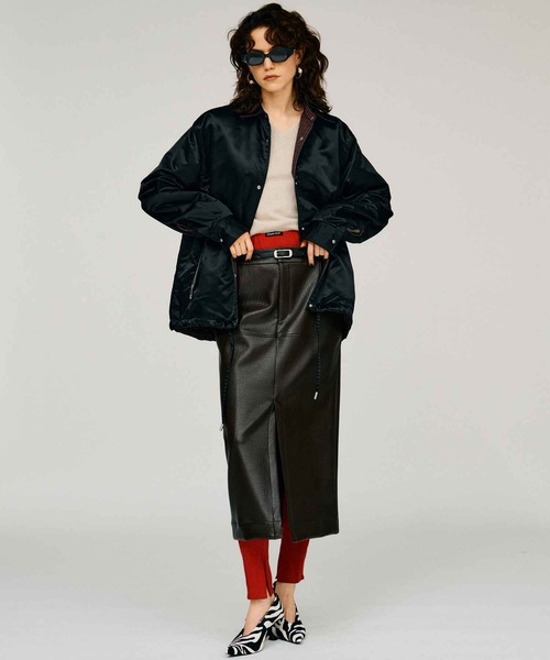 PRANK PROJECT(プランクプロジェクト)の「【2026Winter Pre-Order】ベルトコンビフェイクレザーマキシスカート / Belt Combo Fake Leather Maxi Skirt(スカート・レディース・ブラウン/ブラック・36/38)」の9枚目の写真