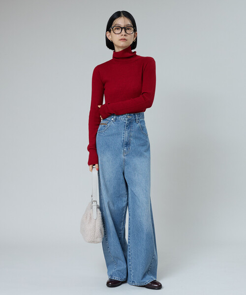 FREAK'S STORE(フリークスストア)の「USAコットン バックシンチパンツ(デニムパンツ・レディース・ネイビー/ダークネイビー/サックスブルー・MEDIUM/SMALL)」の9枚目の写真