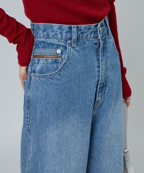 FREAK'S STORE(フリークスストア)の「USAコットン バックシンチパンツ(デニムパンツ・レディース・ネイビー/ダークネイビー/サックスブルー・MEDIUM/SMALL)」の15枚目の写真