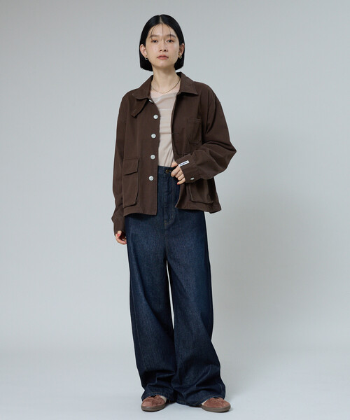 FREAK'S STORE(フリークスストア)の「USAコットン バックシンチパンツ(デニムパンツ・レディース・ネイビー/ダークネイビー/サックスブルー・MEDIUM/SMALL)」の22枚目の写真