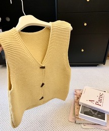 ニット」に該当するベスト（イエロー/黄色系）ファッション通販 - ZOZOTOWN