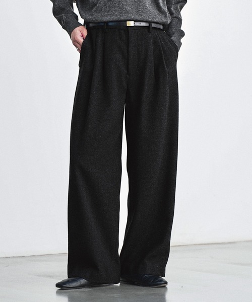 SEMI WIDE STRAIGHT WOOLY SLACKS Sサイズ セット SEMI WIDE STRAIGHT WOOLY SLACKS（スラックス）｜WYM LIDNM（ウィム