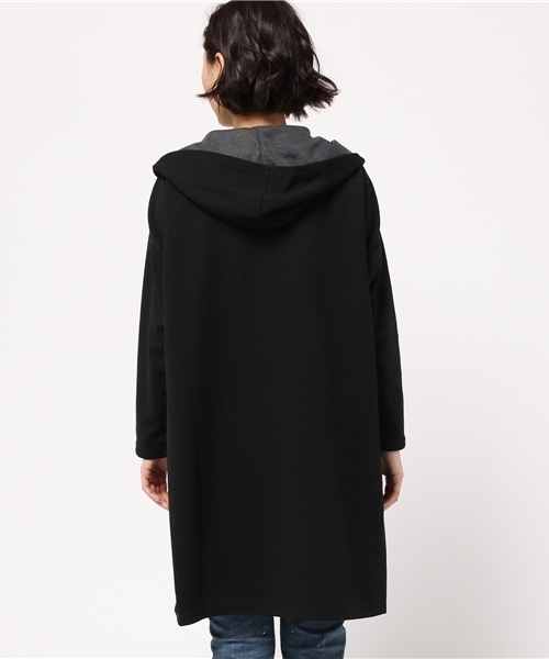 VENCEEXCHANGE（ヴァンスエクスチェンジ）の「ダブルフェイスフードカーディガン           （カーディガン/ボレロ・レディース・ネイビー/ブラック/オフホワイト/グレー・LARGE/MEDIUM）」の13枚目の写真