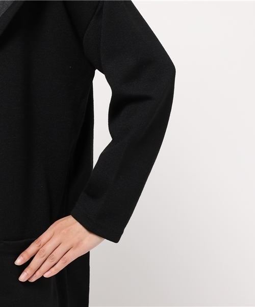 VENCEEXCHANGE（ヴァンスエクスチェンジ）の「ダブルフェイスフードカーディガン           （カーディガン/ボレロ・レディース・ネイビー/ブラック/オフホワイト/グレー・LARGE/MEDIUM）」の6枚目の写真