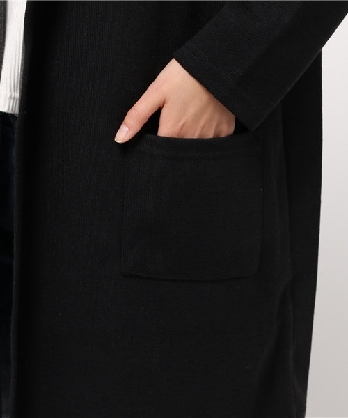 VENCEEXCHANGE（ヴァンスエクスチェンジ）の「ダブルフェイスフードカーディガン           （カーディガン/ボレロ・レディース・ネイビー/ブラック/オフホワイト/グレー・LARGE/MEDIUM）」の7枚目の写真