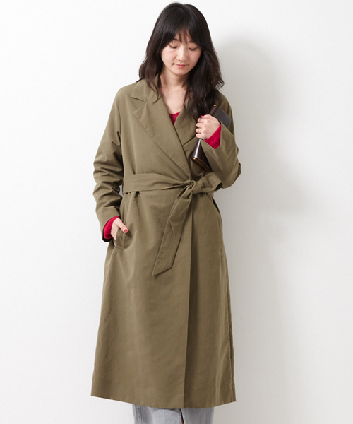 AMERICAN RAG CIE（アメリカンラグシー）の「ロングトレンチコート【WEB限定】/214-CCE-106905004 BG F（トレンチコート・レディース・ベージュ/ネイビー/カーキ・FREE）」の2枚目の写真