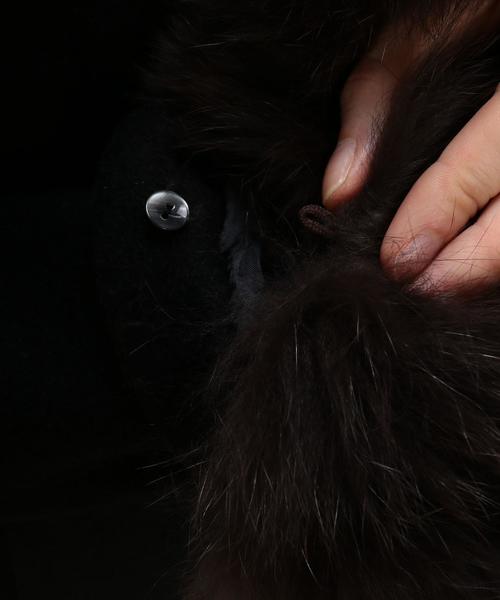 green label relaxing（グリーンレーベルリラクシング）の「◆CR Wシャギー ファー3WAYコート（ノーカラージャケット・レディース・ブラック/ライトグレー・34/36/38/40/42/44/46）」の13枚目の写真