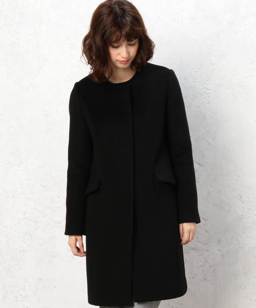 green label relaxing（グリーンレーベルリラクシング）の「◆CR Wシャギー ファー3WAYコート（ノーカラージャケット・レディース・ブラック/ライトグレー・34/36/38/40/42/44/46）」の5枚目の写真