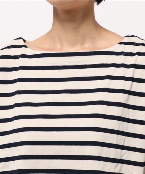 earth music&ecology(アースミュージックアンドエコロジー)の「【2016Autumn】ドロップショルダーボーダーカットプルオーバー(Tシャツ/カットソー・レディース・ネイビー/アイボリー/キャメル・FREE)」の6枚目の写真