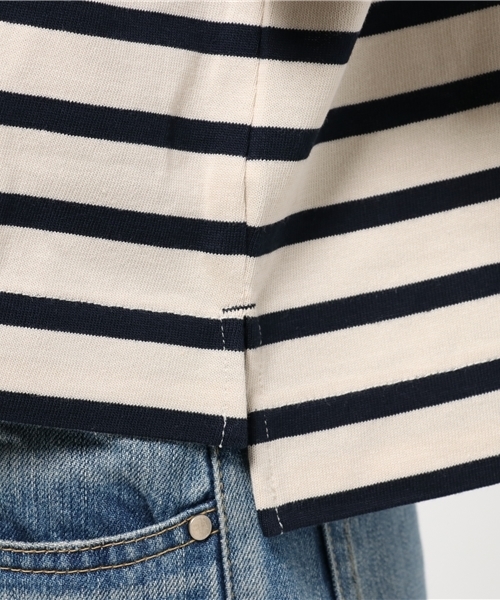 earth music&ecology(アースミュージックアンドエコロジー)の「【2016Autumn】ドロップショルダーボーダーカットプルオーバー(Tシャツ/カットソー・レディース・ネイビー/アイボリー/キャメル・FREE)」の8枚目の写真