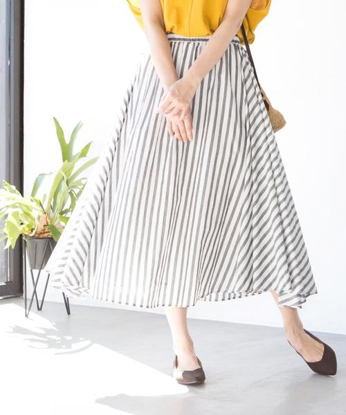 coen（コーエン）の「【Market】【昨年大人気・新色追加】ストライプマキシスカート（スカート・レディース・コバルトブルー/ブラック・FREE）」の2枚目の写真