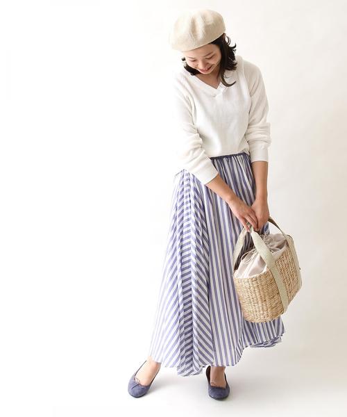coen（コーエン）の「【Market】【昨年大人気・新色追加】ストライプマキシスカート（スカート・レディース・コバルトブルー/ブラック・FREE）」の15枚目の写真
