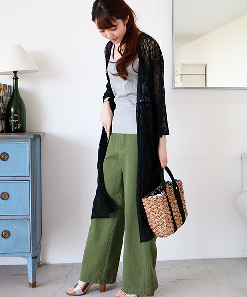 N.（N. Natural Beauty Basic）（エヌエヌナチュラルビューティーベーシック）の「◆レースガウン（カーディガン/ボレロ・レディース・ブラック/ホワイト・MEDIUM）」の3枚目の写真