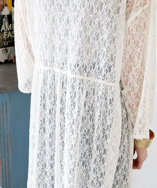 N.（N. Natural Beauty Basic）（エヌエヌナチュラルビューティーベーシック）の「◆レースガウン（カーディガン/ボレロ・レディース・ブラック/ホワイト・MEDIUM）」の10枚目の写真