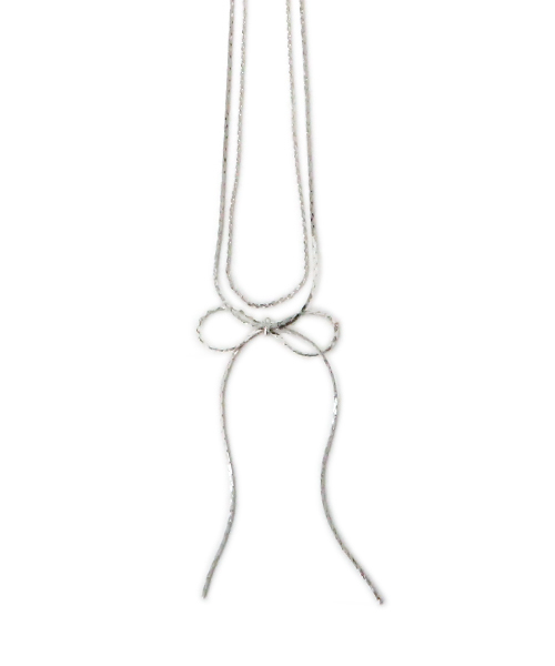 colleca la（コレカラ）の「2連リボンネックレス（ネックレス・レディース・ゴールド/シルバー・FREE）」の2枚目の写真